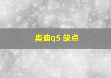 奥迪q5 缺点